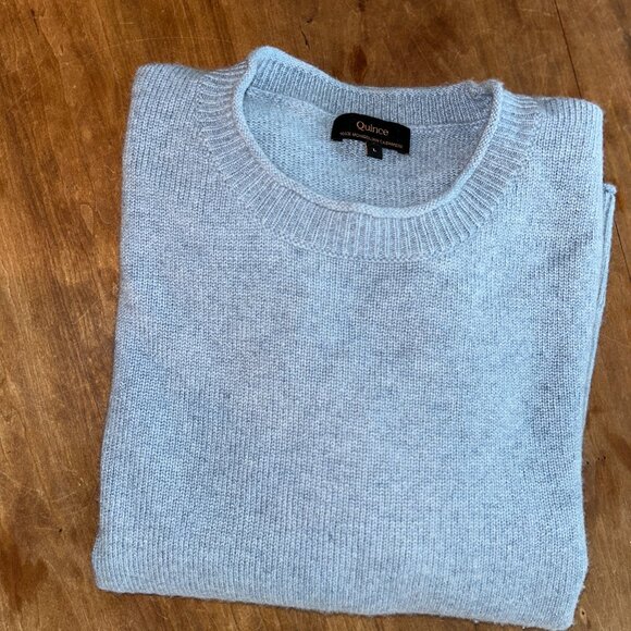 Quince Cashmere Crewneck, Ladies' Large, Light Blue - Picture 1 of 7